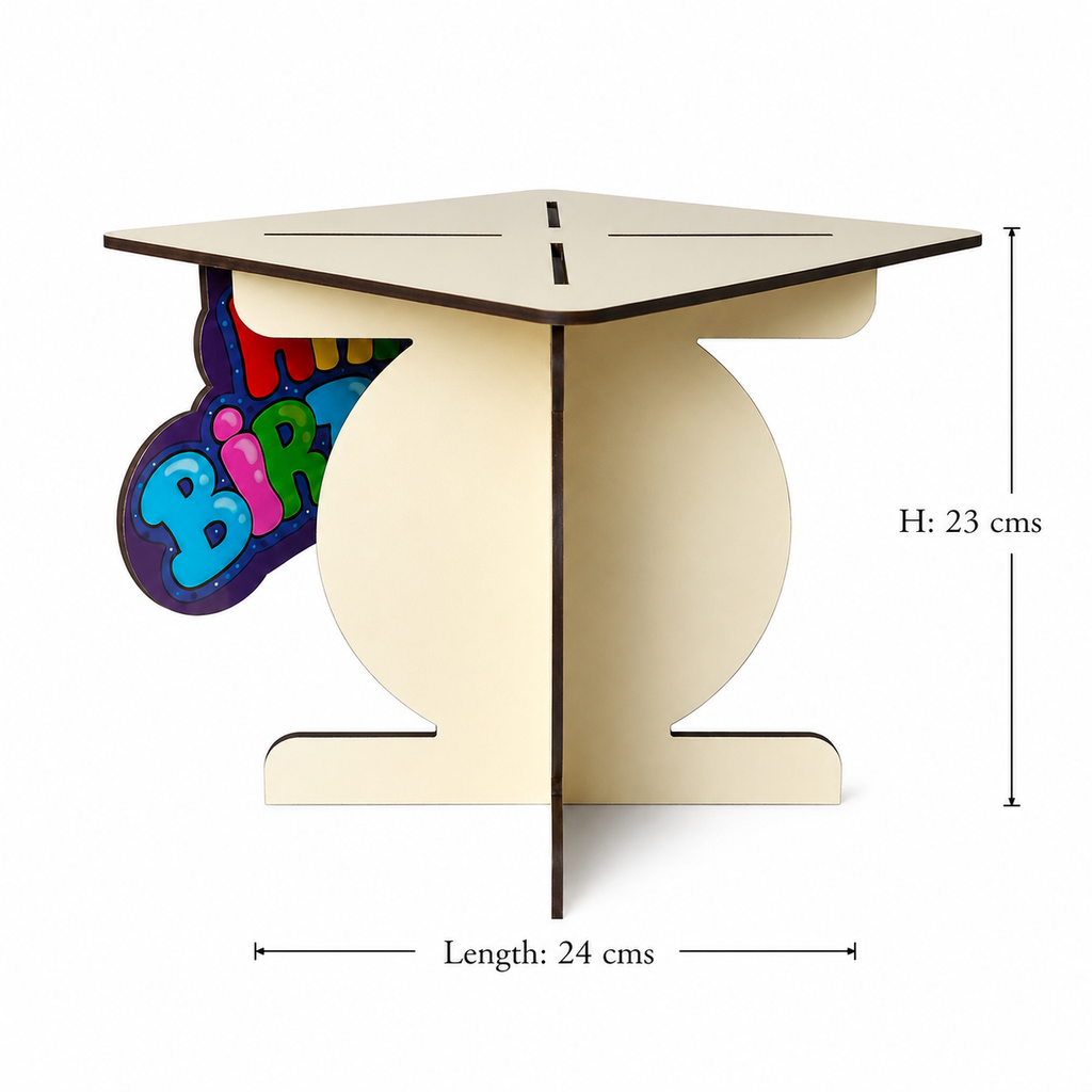 Happy Birthday Cake Stand – Reusable Flat-Pack Cake Display Stand