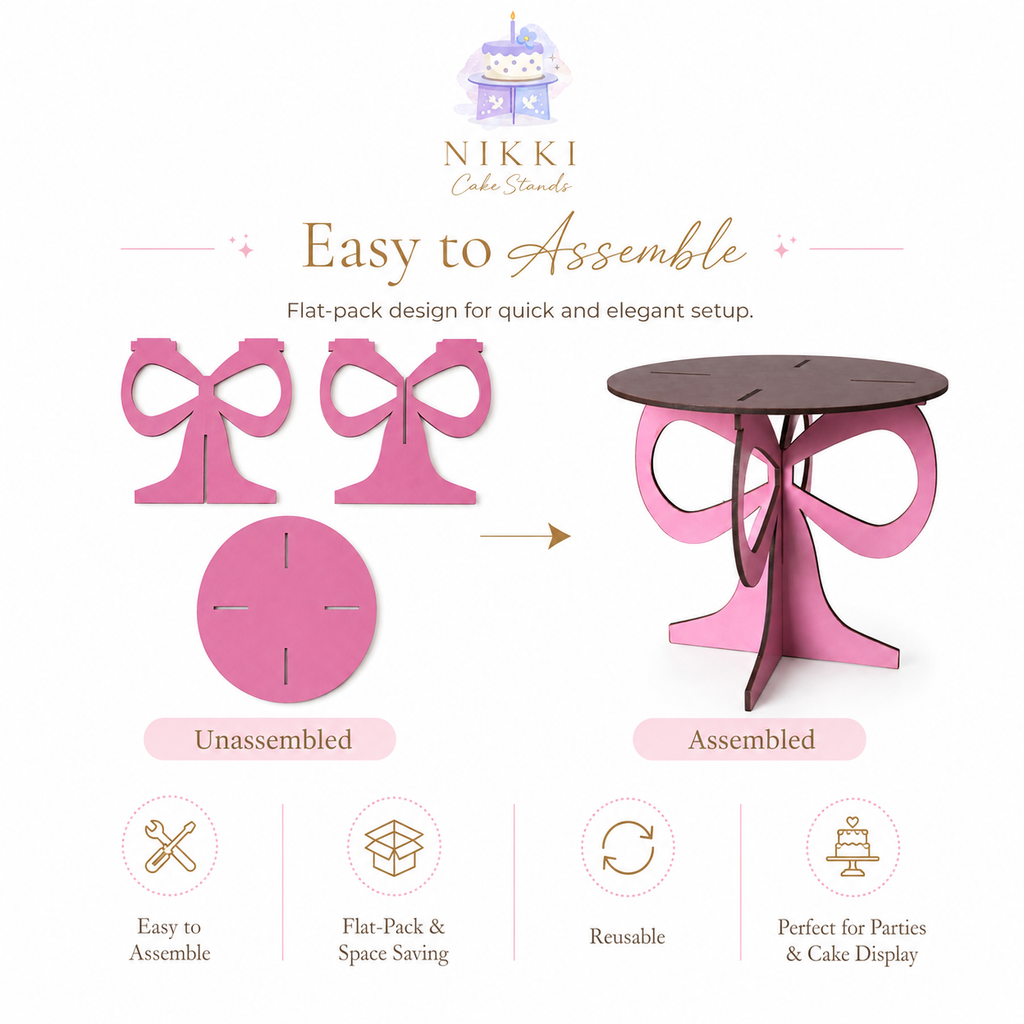 Bow Cake Stand – Reusable Flat-Pack Cake Display Stand (Copy)